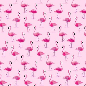 (1.5" scale) flamingos - pink watercolor C21