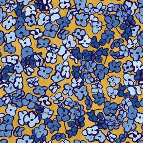 Forget-Me-Not Floral | Mustard and Blue