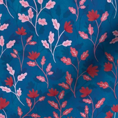 Blue and Red Vintage Style Floral