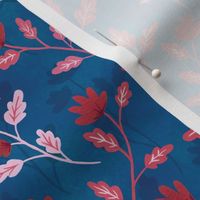 Blue and Red Vintage Style Floral