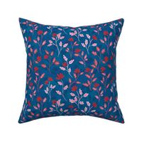 Blue and Red Vintage Style Floral