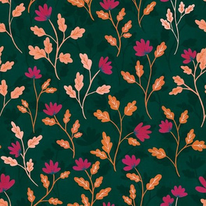 Pink and Green Vintage Style Floral