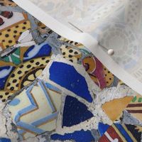 Modernist Gaudi mosaic // blue and yellow