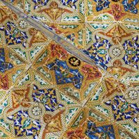 Golden modernist Gaudi mosaic