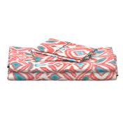 ikat flower/cream coral/jumbo