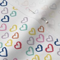Messy ink hearts in multi color summer love design for kids