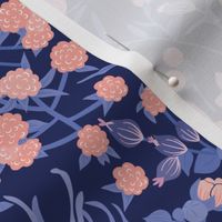 Hidden Hedgerow | Blue and Coral