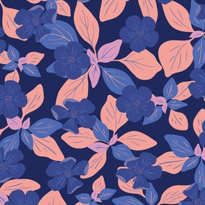 Flower Patch | Blue and Coral