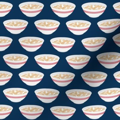 cereal bowls - red stripes with dark blue - LAD21