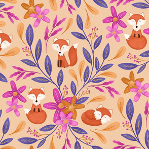 Floral Foxes | Peach