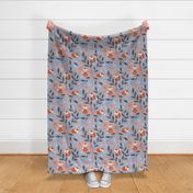 Floral Foxes | Serenity Grey