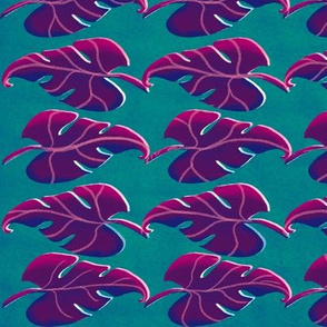 Tropical leaves horizontal with textured backgeound