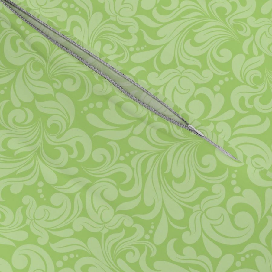 Smaller Scale Damask - Light Green