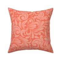 Bigger Scale Summer Wildflower Coordinate - Peachy Coral Damask