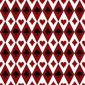 Large Scale - Game Night - Red and White Argyle Diamond Checkerboard