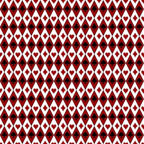 Medium Scale - Game Night - Red and White Argyle Diamond Checkerboard