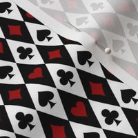 Small Scale - Game Night - Black and White Argyle Diamond Checkerboard