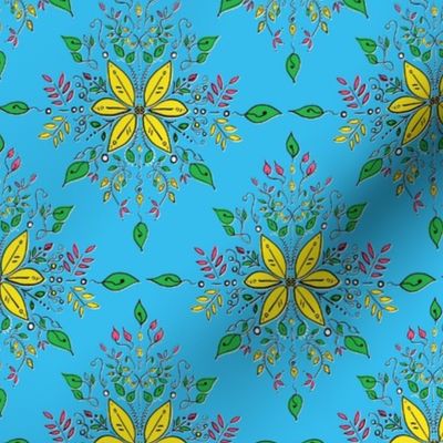 Vibrant Feminine Floral - Turquoise