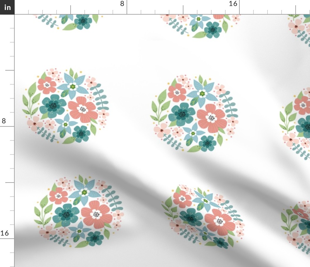 Summer Wildflowers Embroidery Hoop Design 6" Circle 