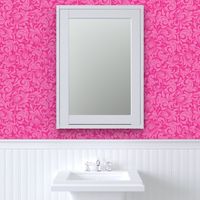 Large Scale Damask - Hot Pink