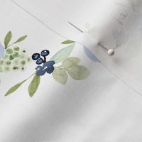 6" watercolor wreath design blue floral 