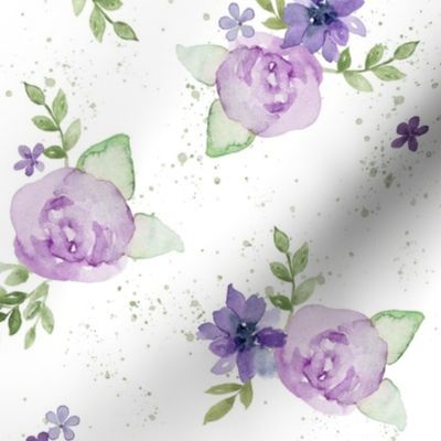 Violet and Purple Watercolor Florals