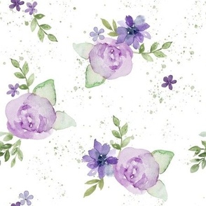 Violet and Purple Watercolor Florals