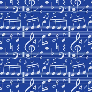 Music Notes- Bigger Scale Royal Blue