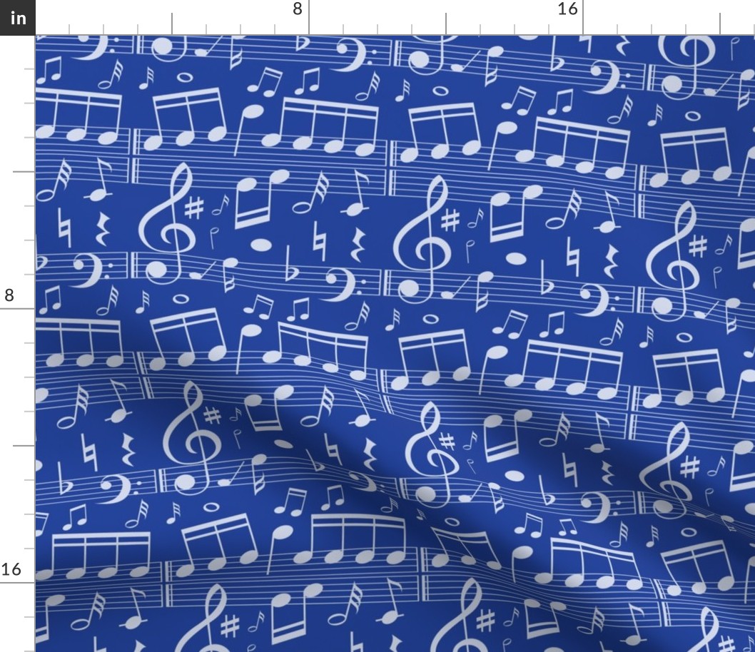 Music Notes- Bigger Scale Royal Blue