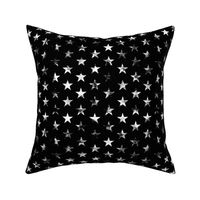 Distressed White Stars on Black (grunge black and white star)