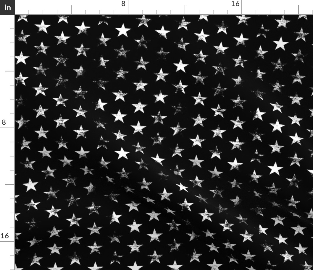 Distressed White Stars on Black (grunge black and white star)