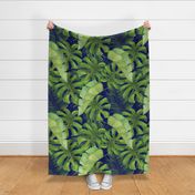 Moody Watercolor Tropical Pattern Large Repeat