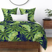 Moody Watercolor Tropical Pattern Large Repeat