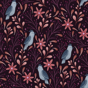 Folk Birds | Dark Purple