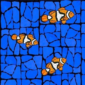 Mosaic Glass Clownfish 3 opt 2 blue