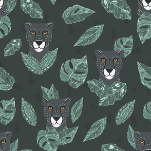 Abstract Wild Black Cheetah seamless pattern background.