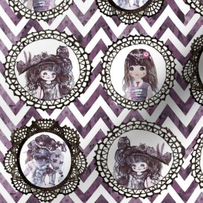 watercolor wonderland girls cameo chevron