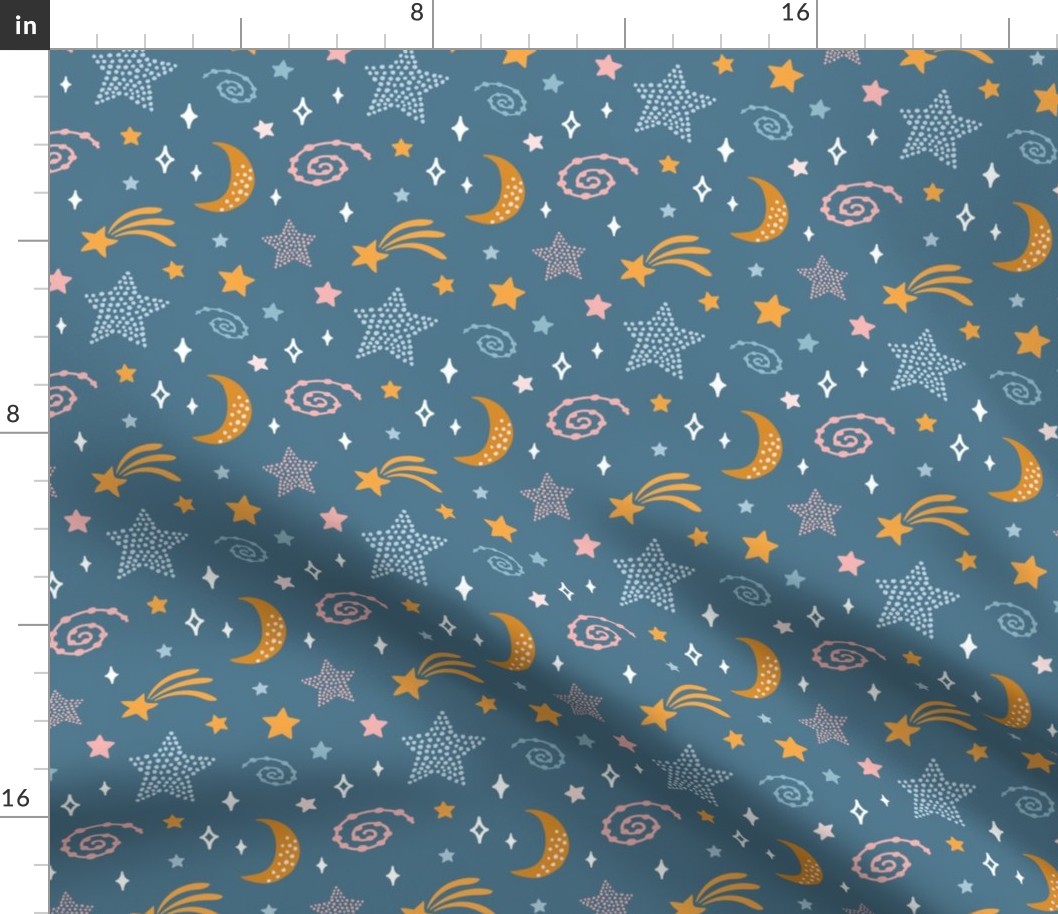 variation - blue grey - space cats ocean galaxy 