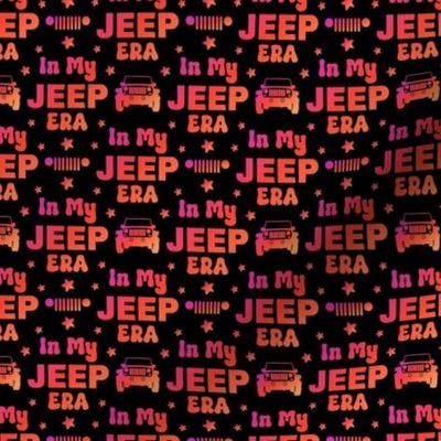 Small In My Jeep Era Pink Orange Black