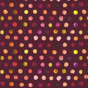 watercolor dots autumn on brown