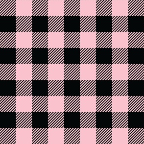 Light Pink and Black Check - Large (Strawberry Cream Collection)