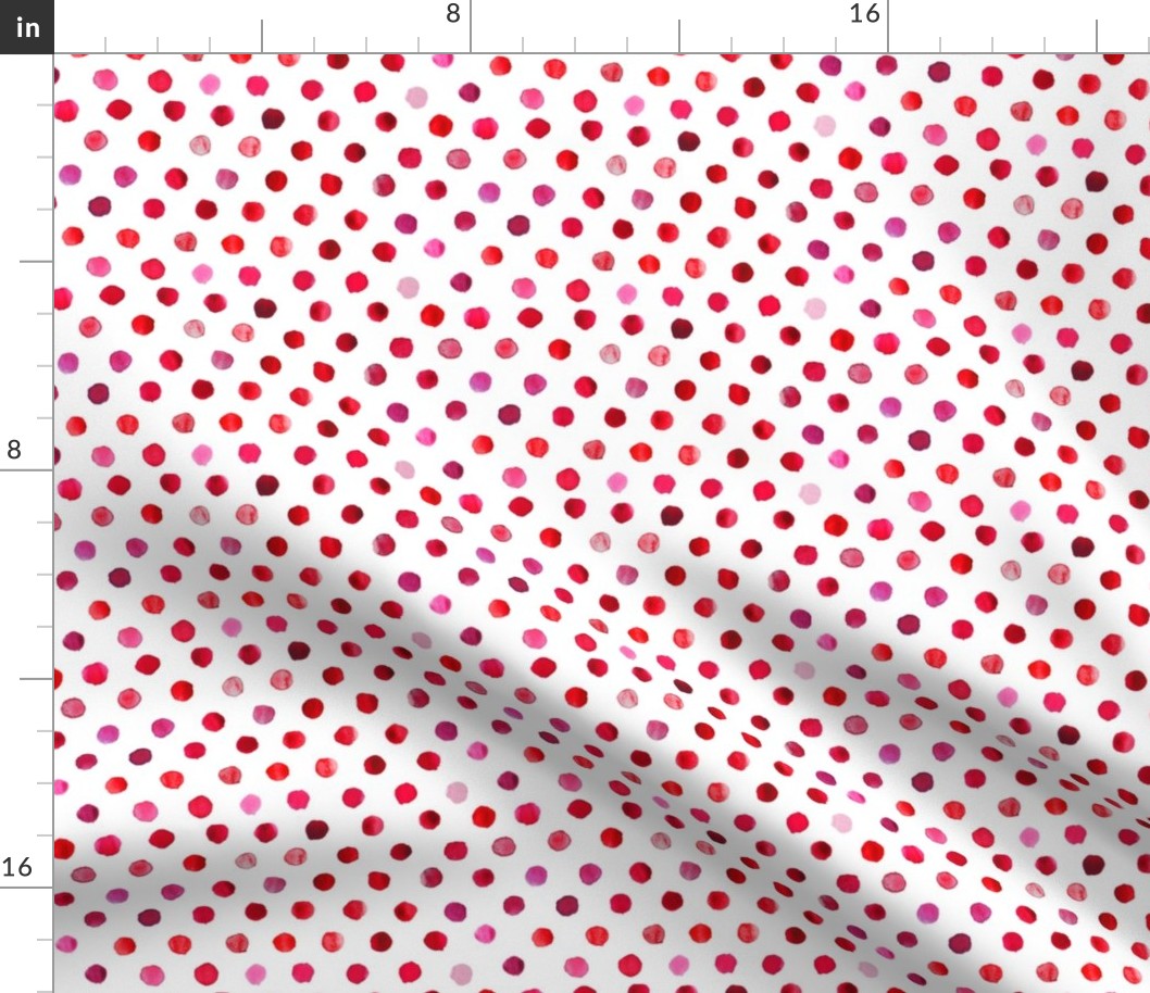 watercolor dots bright red