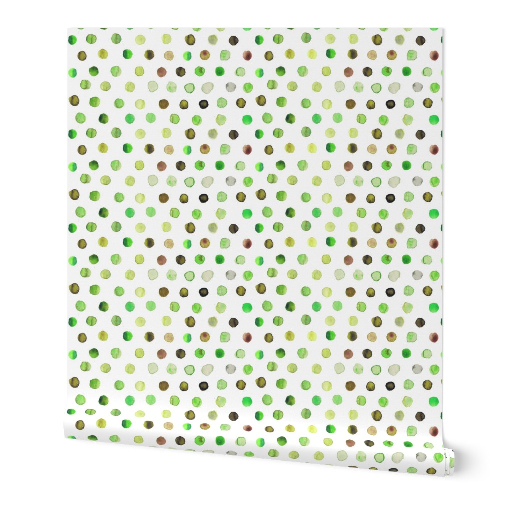 watercolor dots green