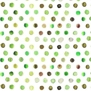 watercolor dots green