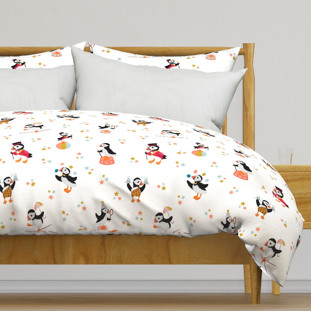 A Circus of Puffins | White Large Scale