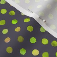 watercolor dots lime on dark grey
