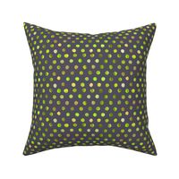 watercolor dots lime on dark grey