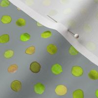 watercolor dots lime on grey