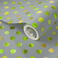 watercolor dots lime on grey