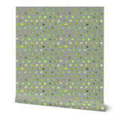 watercolor dots lime on grey